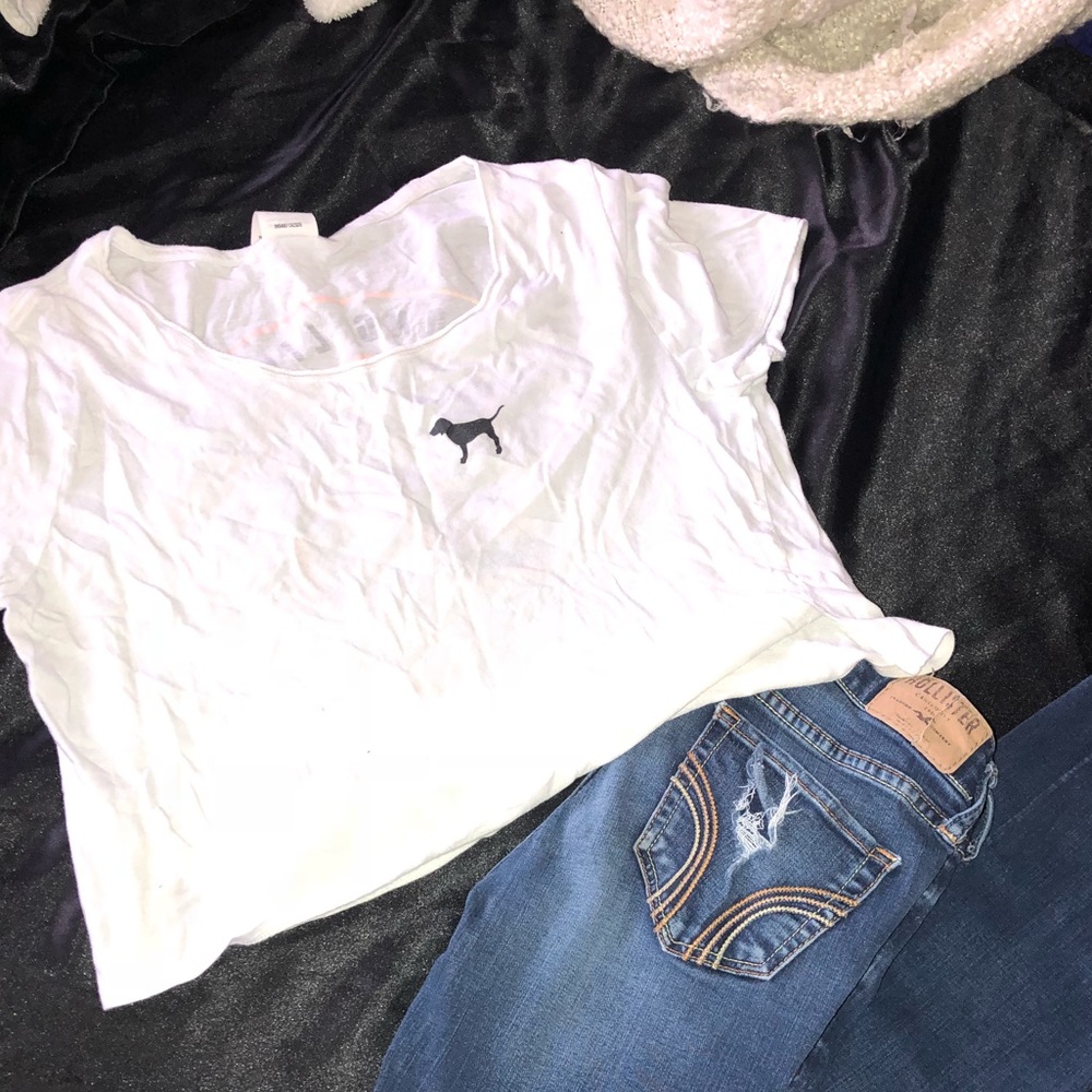 Pink cropped tee